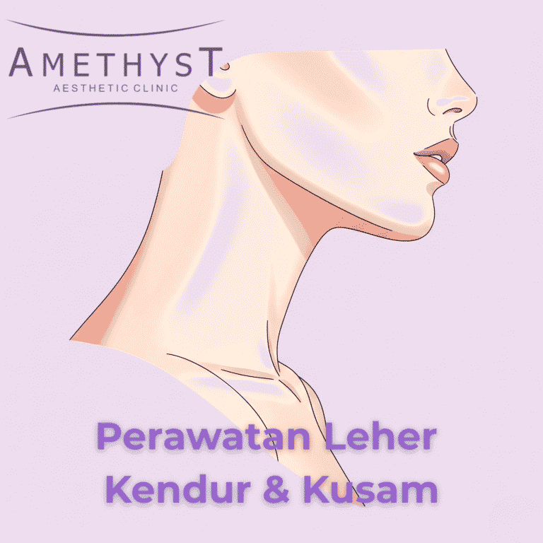Ilustrasi elegan area leher wanita dengan kulit halus dan cerah