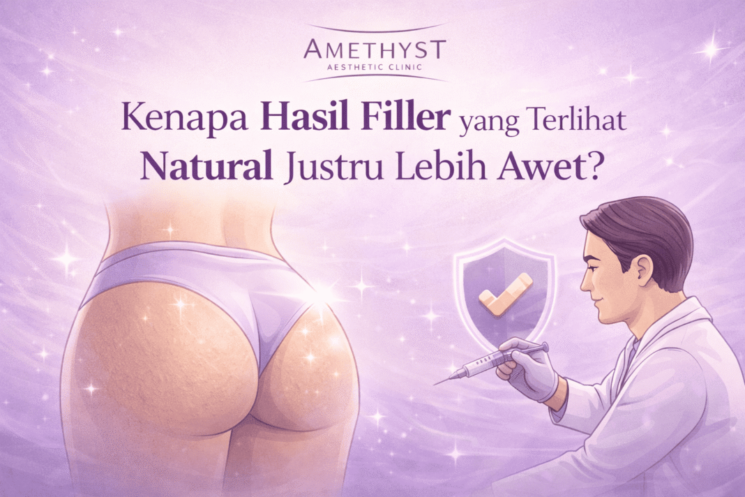 Ilustrasi perawatan filler dengan hasil natural yang dilakukan secara bertahap oleh dokter di Amethyst Aesthetic Clinic