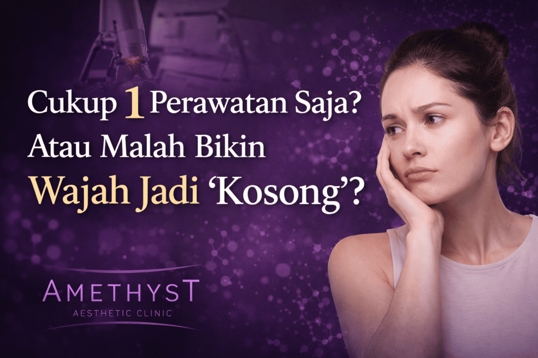 Wajah terlihat kosong setelah berbagai treatment estetika seperti laser atau skin booster di klinik kecantikan Surabaya