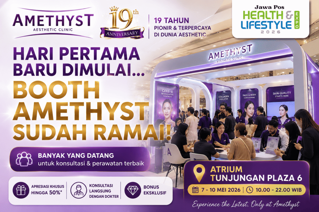 booth amethyst aesthetic clinic ramai di health lifestyle expo 2026 atrium tunjungan plaza 6 surabaya
