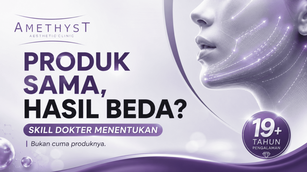 ilustrasi wajah dengan garis anatomi aesthetic untuk menjelaskan pentingnya skill dokter dalam treatment filler collagen stimulator dan injeksi di Amethyst Clinic Surabaya