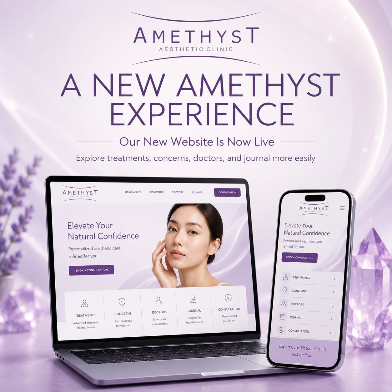 Website baru Amethyst Aesthetic Clinic Surabaya